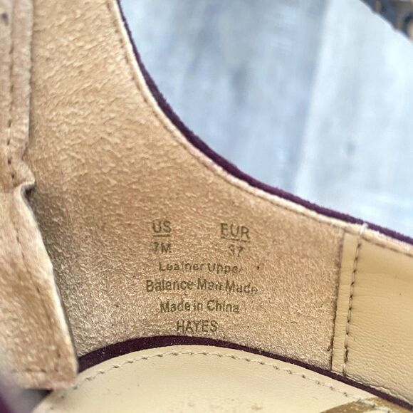 Sam Edelman Hayes‎ T-Strap Stiletto Heels Plum Purple Suede Chic Size 7 - Picture 7 of 7